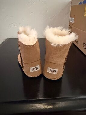 UGG Chestnut Suede Shearling Baby Booties
